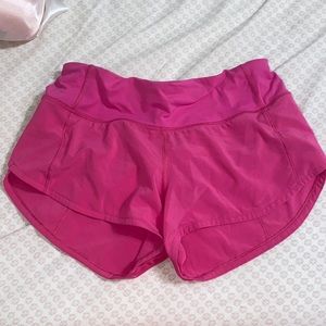 Sonic pink lululemon size 2 speed up LR shorts